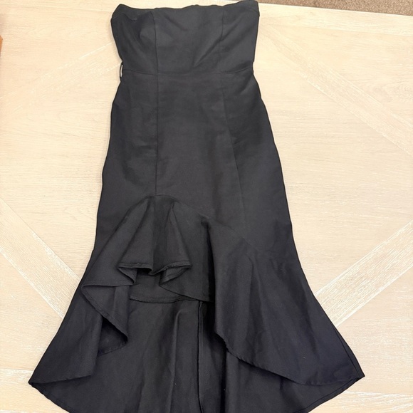 Vici Romantic Vampire Strapless Black Dress with large ruffle goth princess - Picture 2 of 11